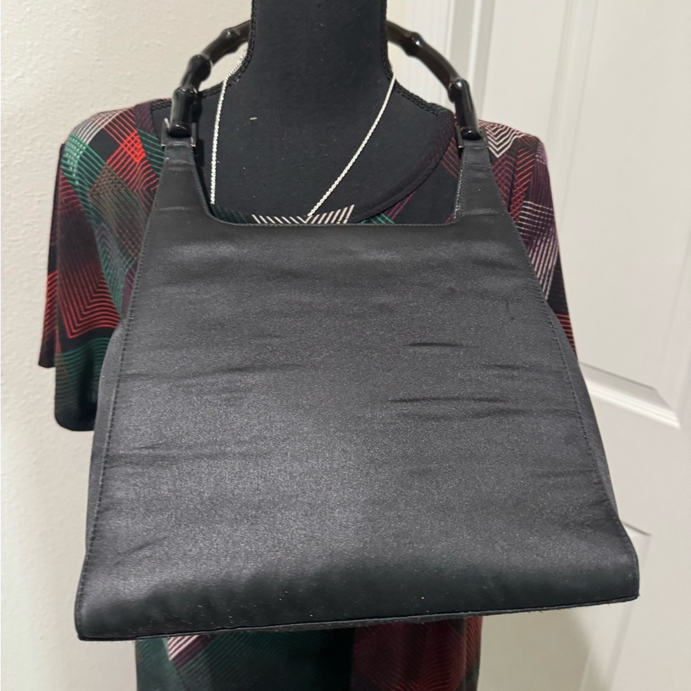 Gucci Bamboo black satin Vintage